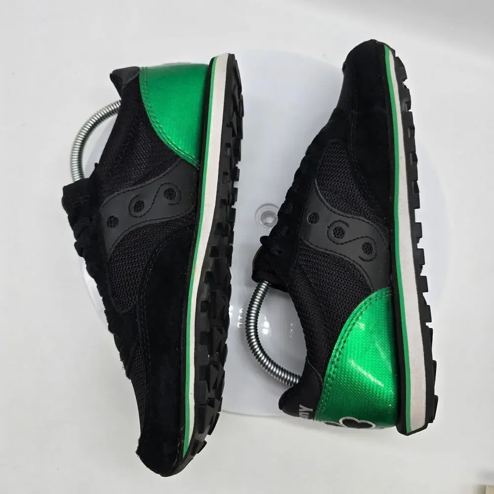 Saucony Jazz Low Pro Shamrock Sneakers Mens Size 7  Women's 8.5 Black and Green